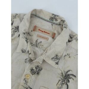 Tommy Bahama Hawaiian shirt XL Silk Island Modern Fit Palm Tree Print Camp Shirt